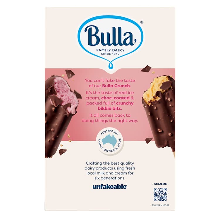 Bulla Caramel, Strawberry, Honeycomb Crunch Ice Creams