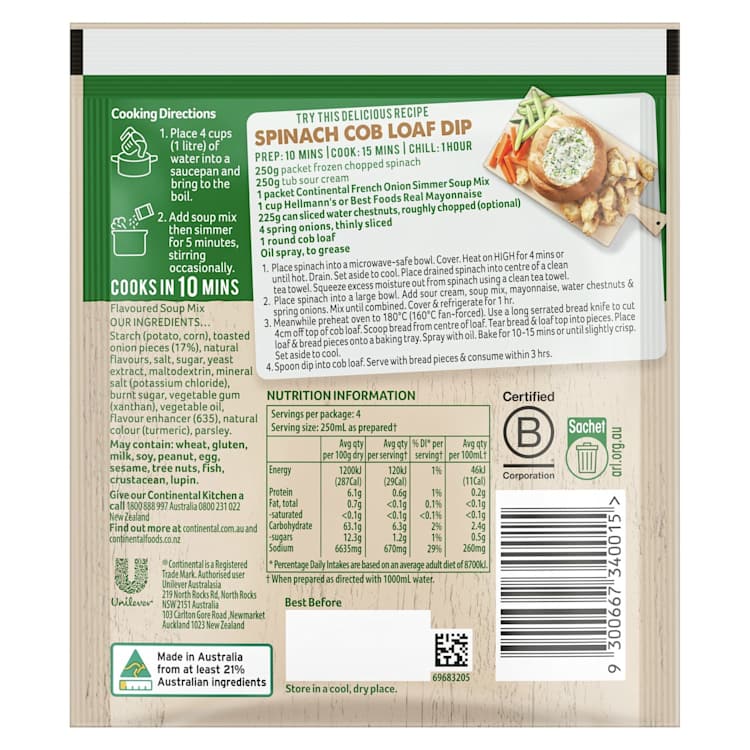 Continental Simmer Soup French Onion