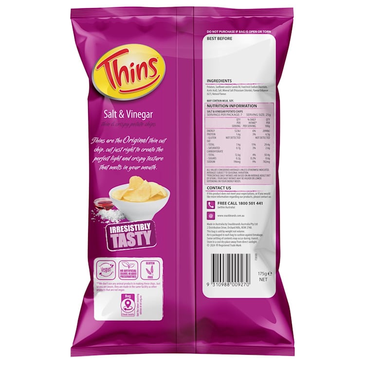 Thins Potato Chips Salt & Vinegar