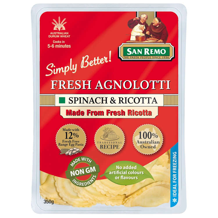 San Remo Fresh Agnolotti Spinach & Ricotta