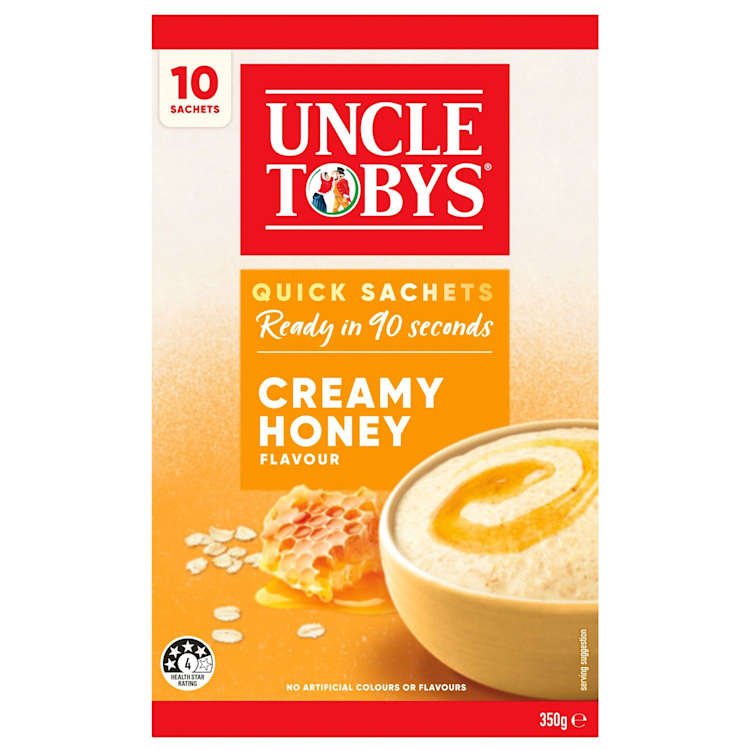 Uncle Tobys Oats Quick Sachets Creamy Honey