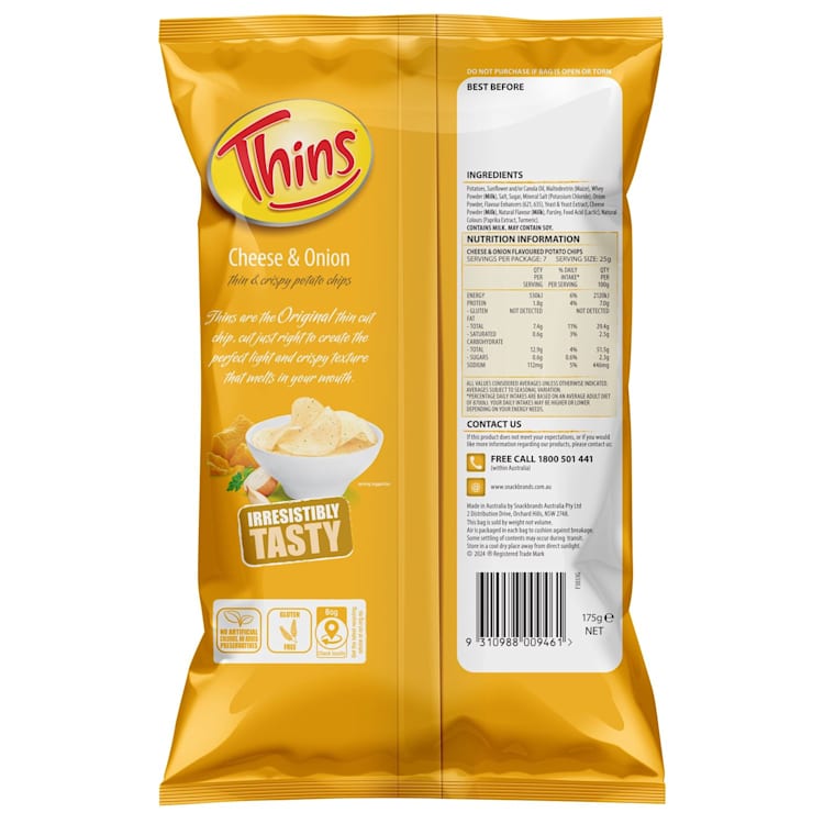Thins Chips Cheese & Onion
