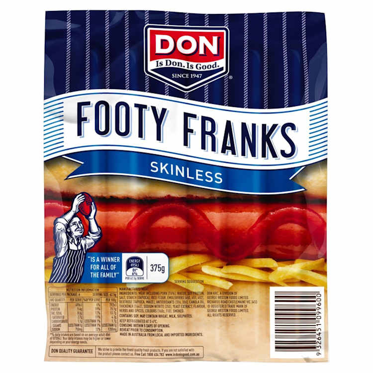 DON Famous Football Hot Dogs Skinless