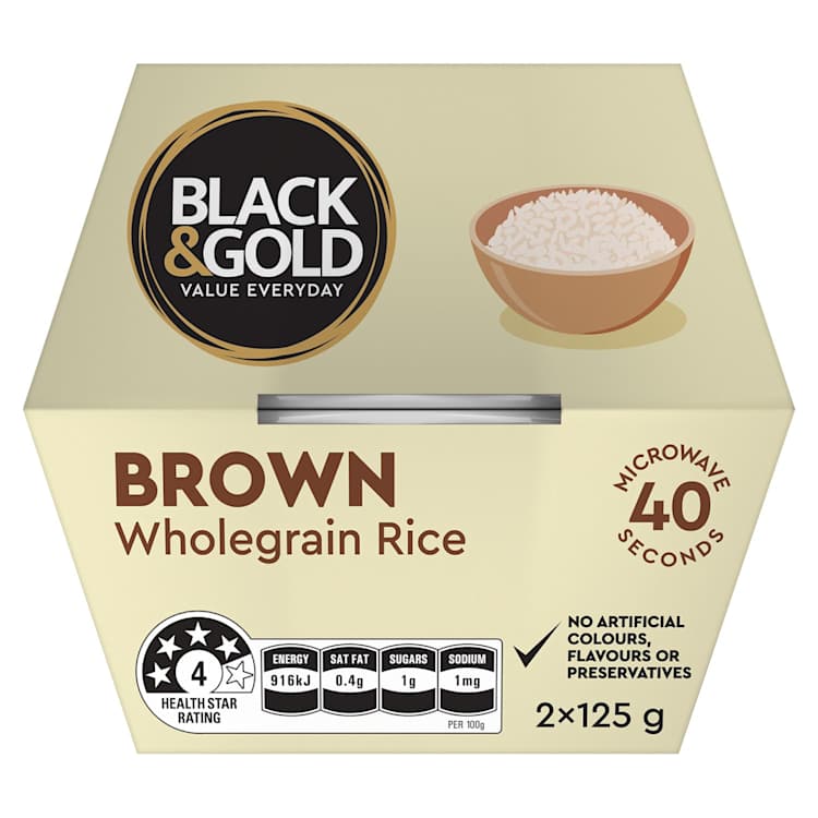 Black & Gold Brown Microwave Rice Cups