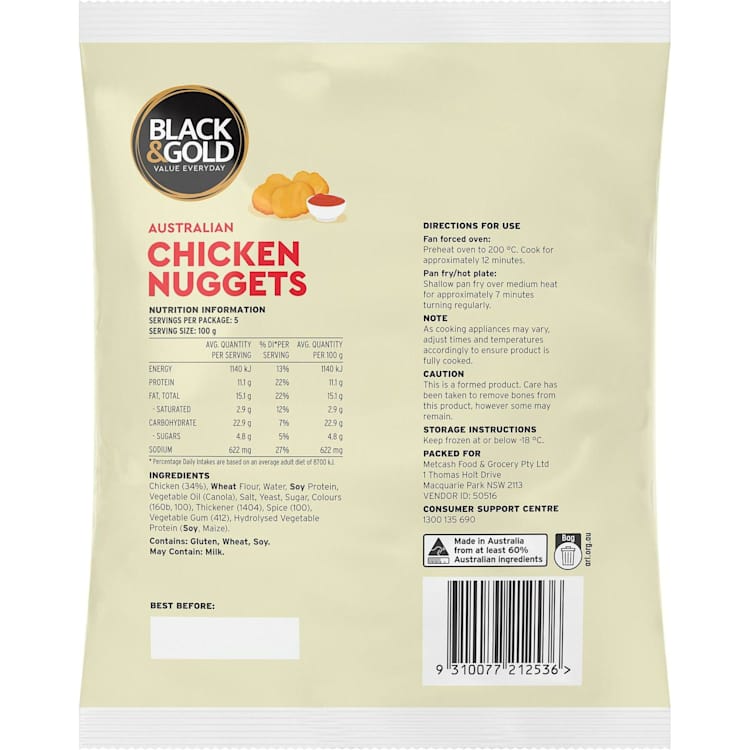 Black & Gold Chicken Nuggets