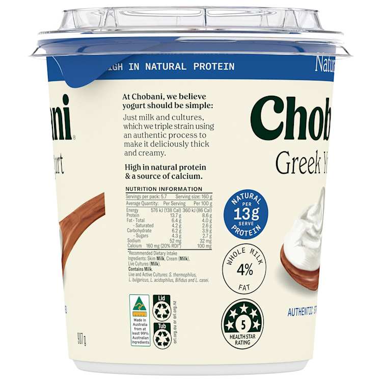 Chobani Greek Yoghurt Natural