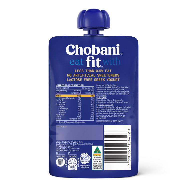 Chobani FiT High Protein Greek Yoghurt Banana Pouch