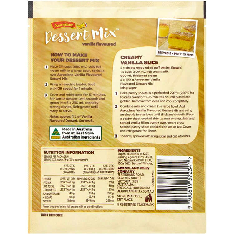 Aeroplane Jelly Dessert Mix Vanilla