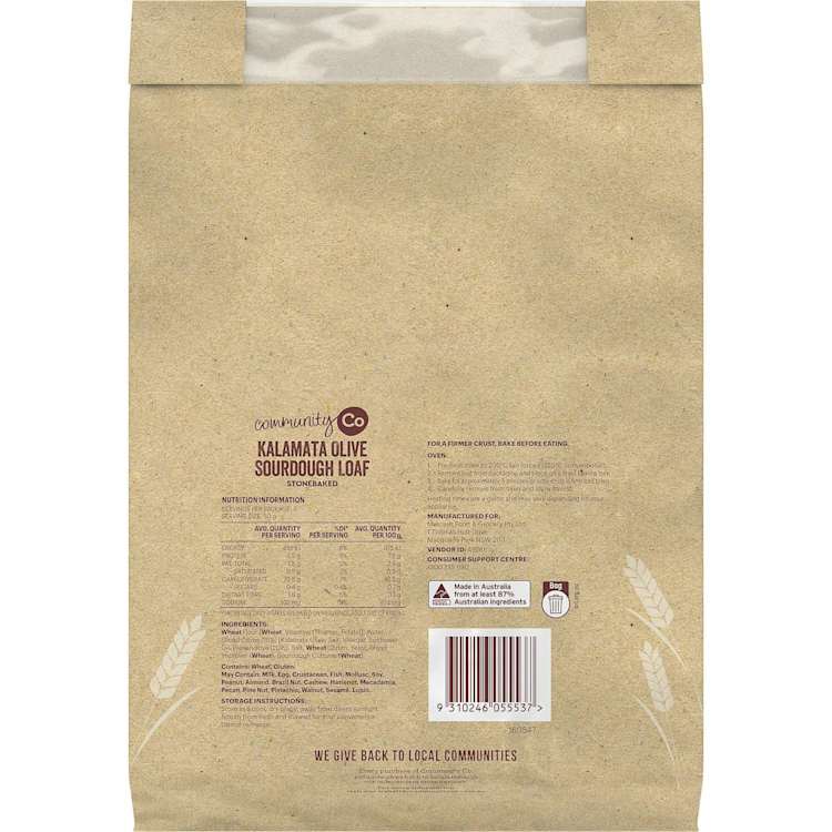 Community Co Kalamata Olives Sourdough Loaf