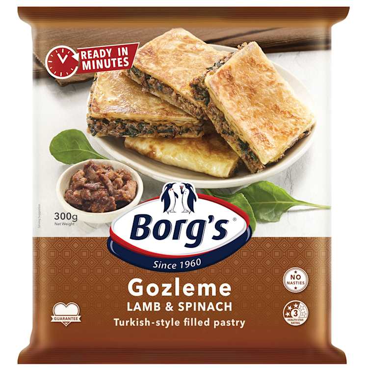 Borg's Lamb & Spinach Gozleme