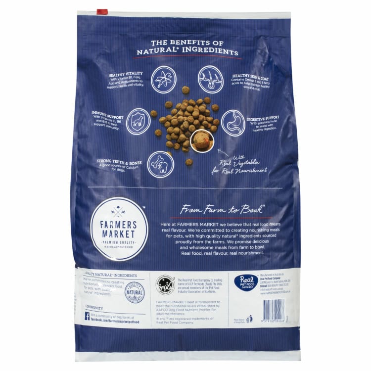 Farmers Market Beef Farm Vegetables Dry Dog Food