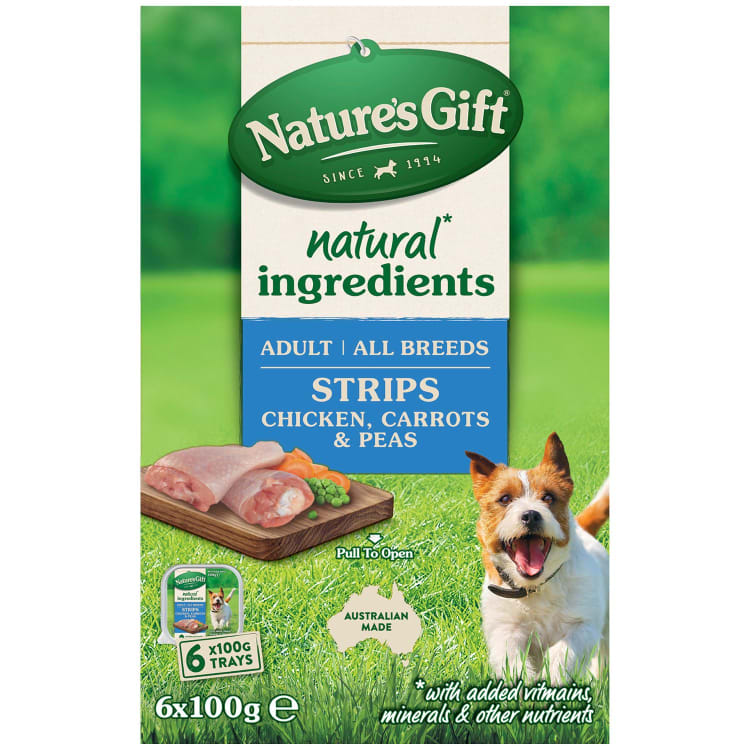 Nature's Gift Adult All Breeds Wet Dog Food Strips Chicken With Carrots & Peas