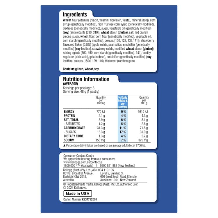 Kellogg's Frosted Strawberry Pop Tarts