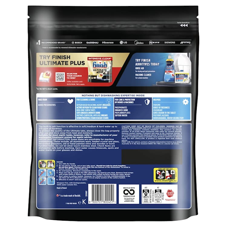 Finish Ultimate Auto Dishwash Tablets Lemon