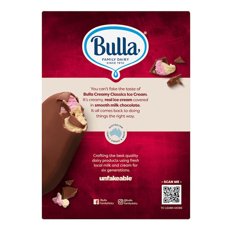 Bulla Creamy Classics  Neapolitan Vanilla Strawberry Stick