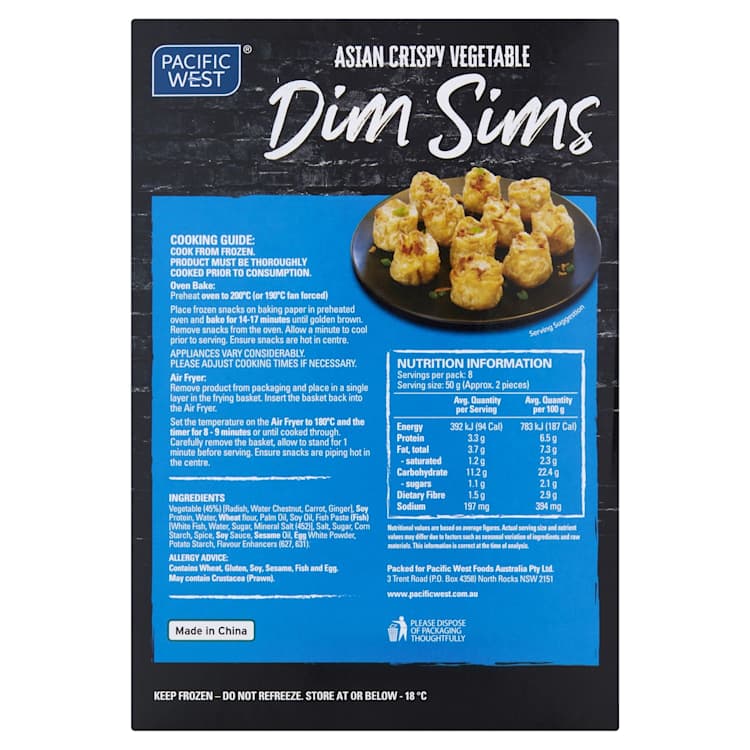 Pacific West Dim Sims Vegetable