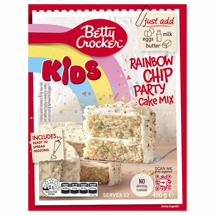 Betty Crocker Cake Mix Rainbow Chip Party Cake