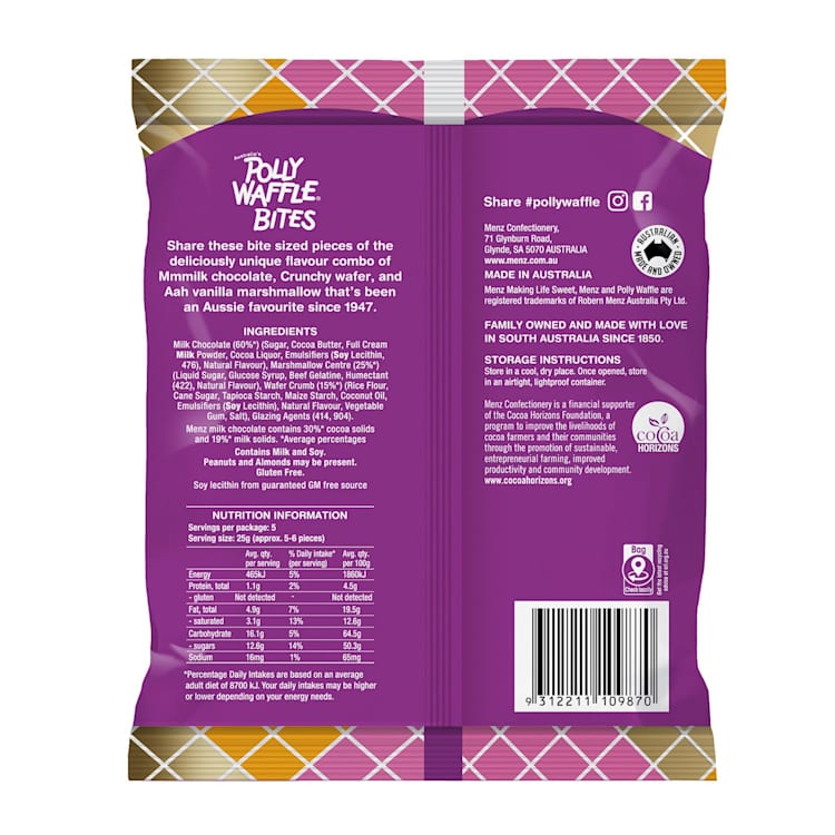 Polly Waffle Choc Wafer Marshmallow Original Bites