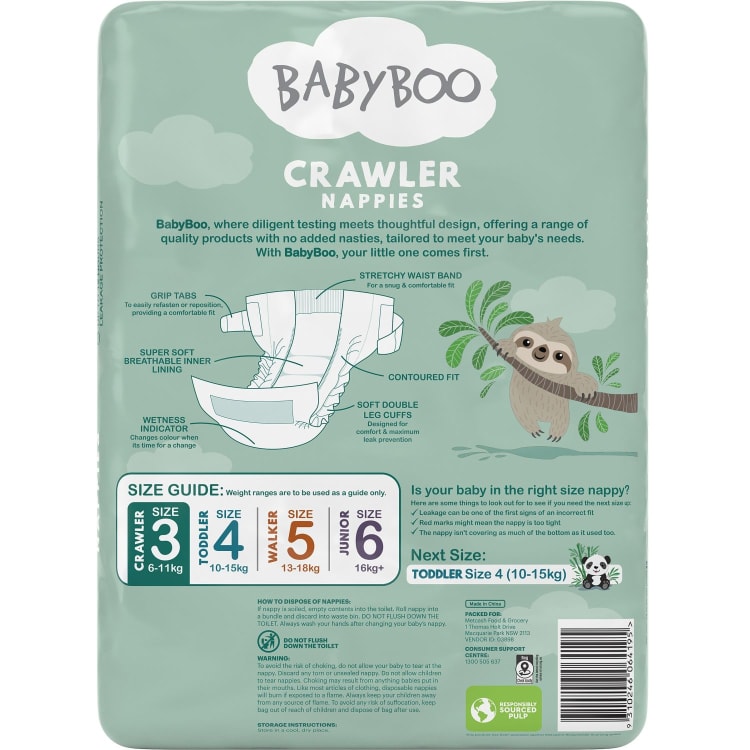 BabyBoo Crawler Nappies Size 3