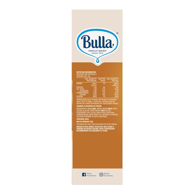 Bulla Fudge Bars Caramel