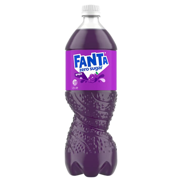 Fanta Grape Zero Sugar Soft Drink Bottle