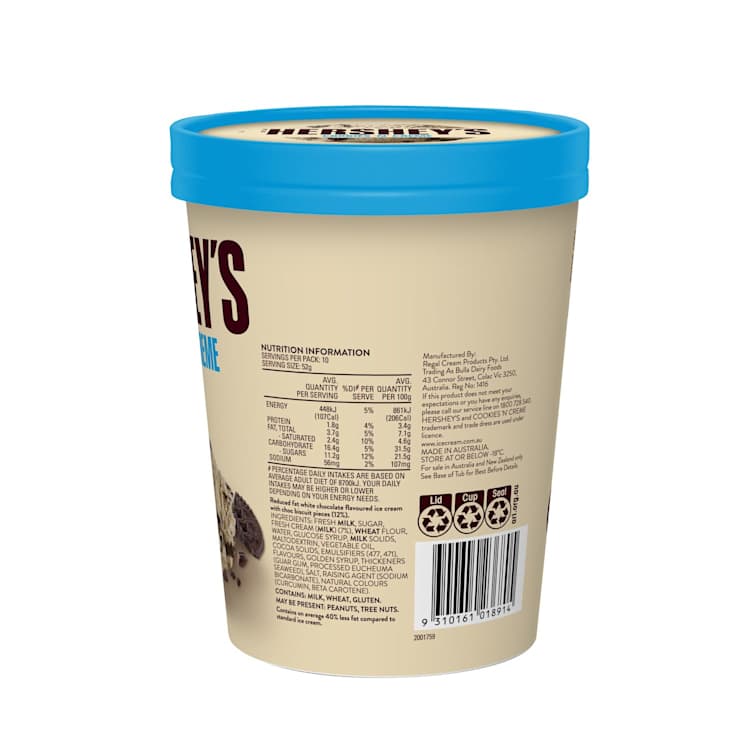 Hershey's Cookies N Creme Ice Cream Tubs