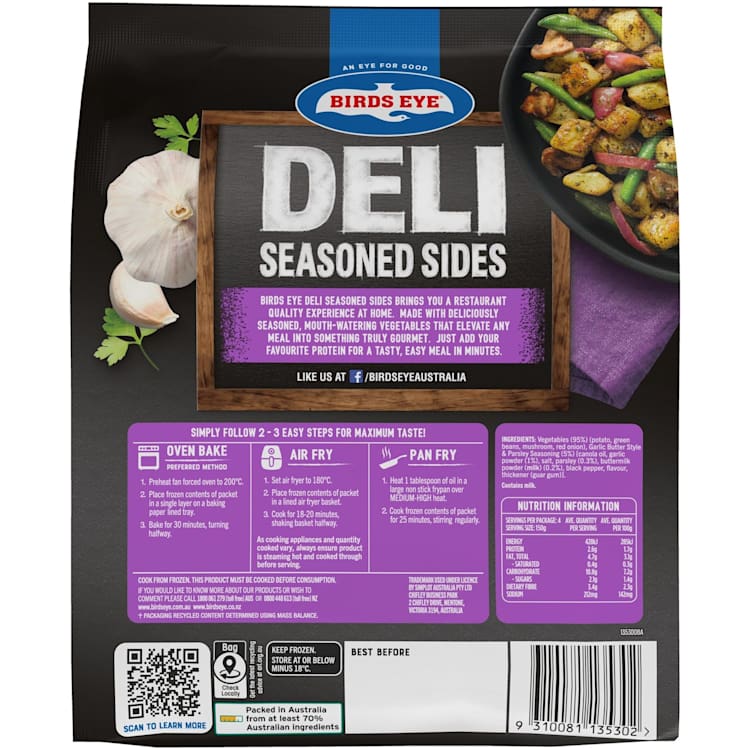 Birds Eye Deli Seasoned Sides Garlic Butter Style & Parsley