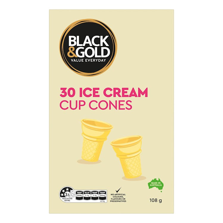Black & Gold Cup Cones