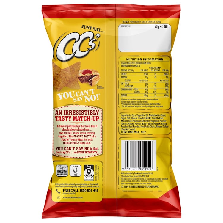 CC's Corn Chips Classic Meat Pie