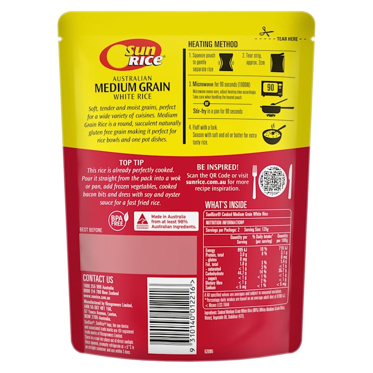 SunRice Microwave Medium Grain Rice