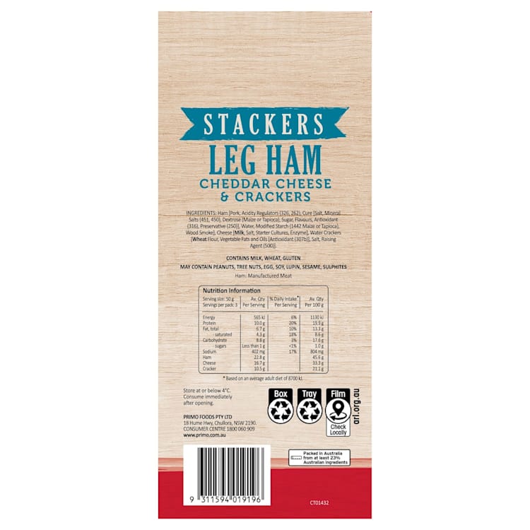 Primo Stackers Leg Ham Cracker And Cheese