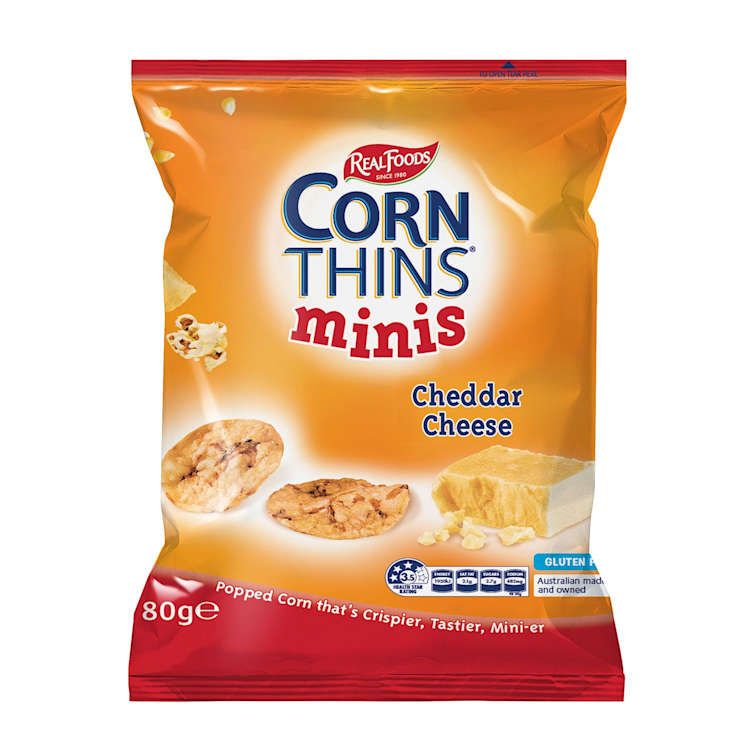 Real Foods Corn Thins Minis Cheddar Cheese