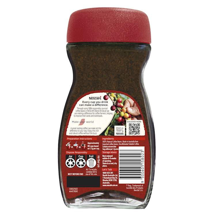 Nescafe Classic Blend 43 Coffee Decaf 