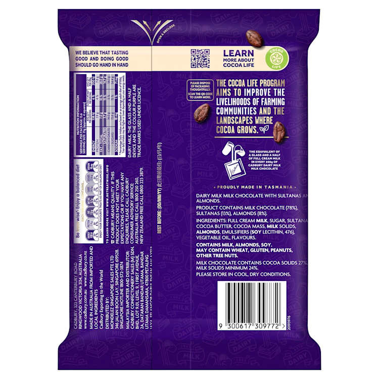 Cadbury Dairy Milk Bar Fruit & Nut