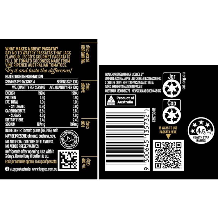 Leggos Gourmet Rich Tomato Passata 