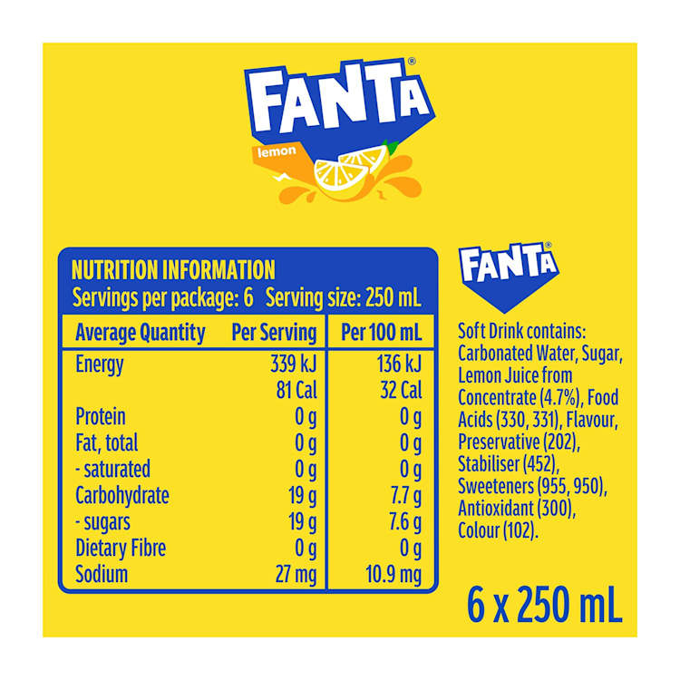Fanta Flavours Lemon Cans 