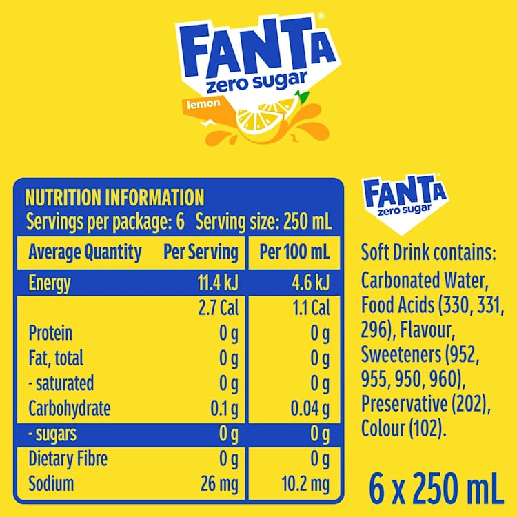 Fanta Zero Sugar Lemon Mini Cans 
