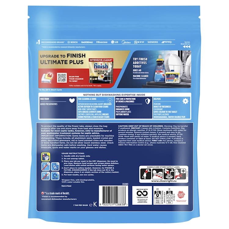 Finish Power Auto Dishwash Tablets Lemon Sparkle