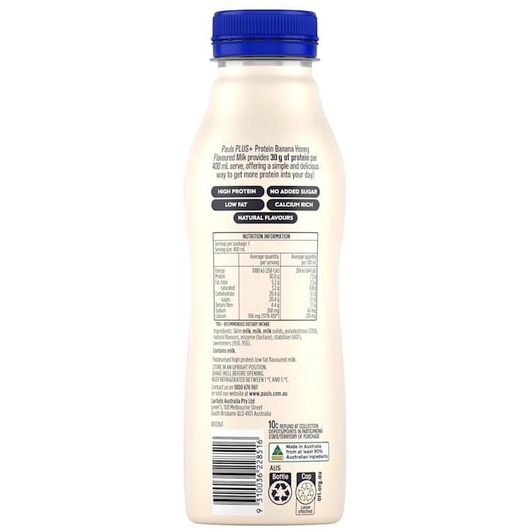 Pauls Plus Banana Honey Flavoured Milk