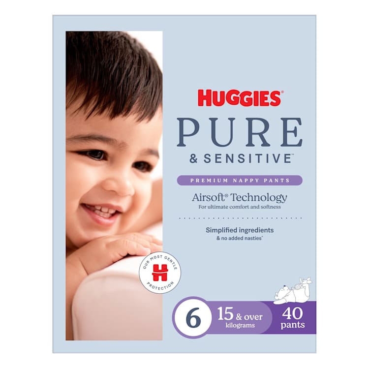 Huggies Pure & Sensitive Nappy Pant Size 6 Large 