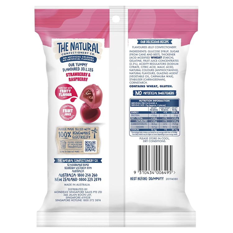 The Natural Confect Co. Juicy Burst Strawberry Raspberry 