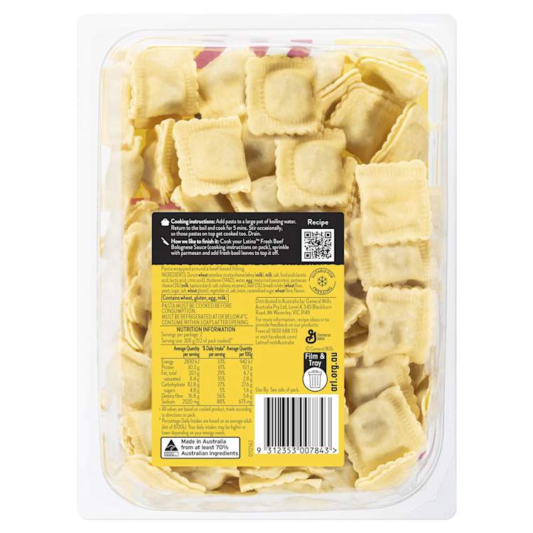 Latina Fresh Ravioli Protein Beef & Parmesan 