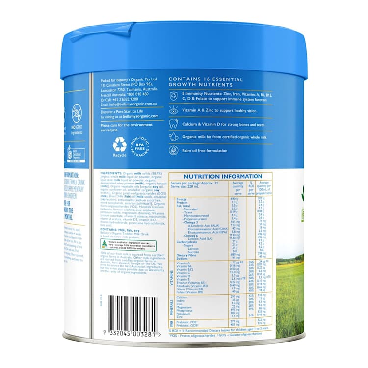 Bellamy's Organic Step 3 Toddler Milk Drink 12+ Months