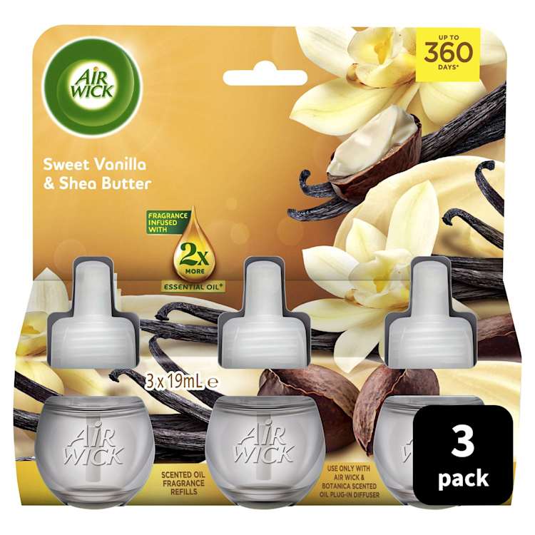 Air Wick Essential Oil Air Freshener Refill Sweet Vanilla & Shea Butter 
