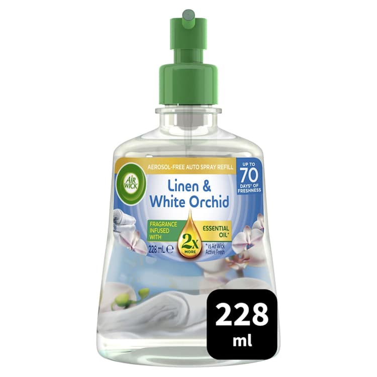 Air Wick Automatic Spray Essential Oil Air Freshener Refill Linen & White Orchid