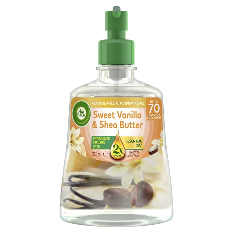 Air Wick Automatic Spray Essential Oil Air Freshener Refill Sweet Vanilla & Shea Butter