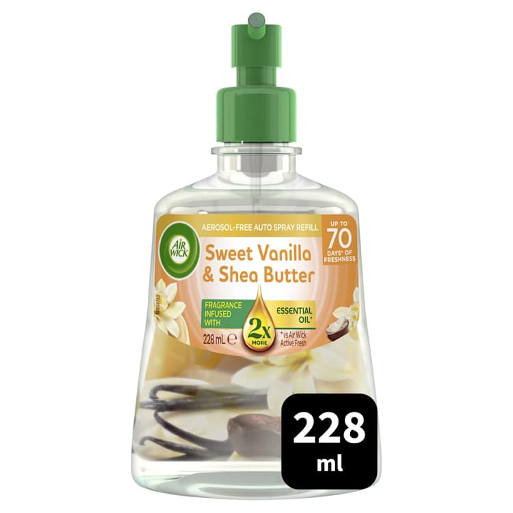 Air Wick Automatic Spray Essential Oil Air Freshener Refill Sweet Vanilla & Shea Butter
