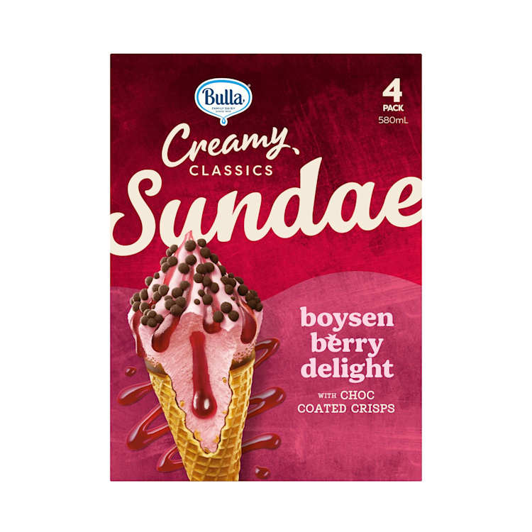 Bulla Creamy Classics Boysenberry Sundae Cone