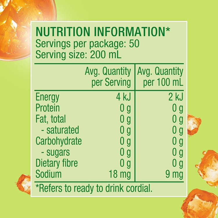 Golden Circle Zero Sugar Fruit Cup Flavoured Cordial