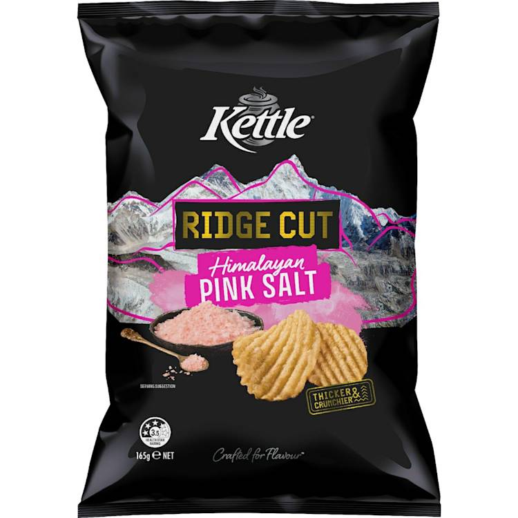 Kettle Ridge Cut Potato Chips Himalayan Salt 